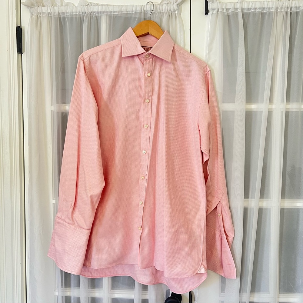 Thomas Pink Prestige Button Down Texture Shirt Sz 15.5 - 34 - Picture 5 of 7
